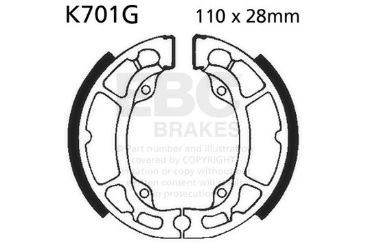 EBC - EBC Grooved Brake Shoe Set (K701G)