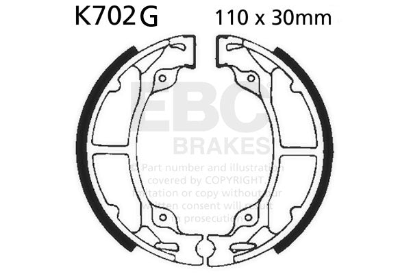 EBC - EBC Grooved Brake Shoe Set (K702G)