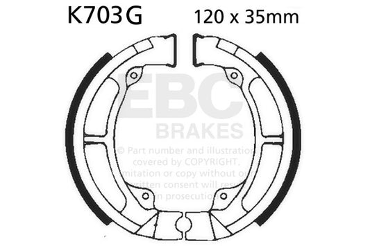 EBC - EBC Grooved Brake Shoe Set (K703G)