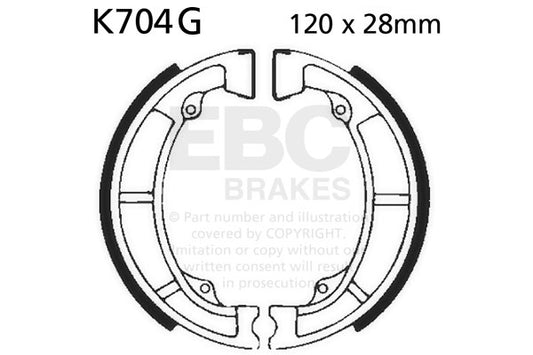 EBC - EBC Grooved Brake Shoe Set (K704G)