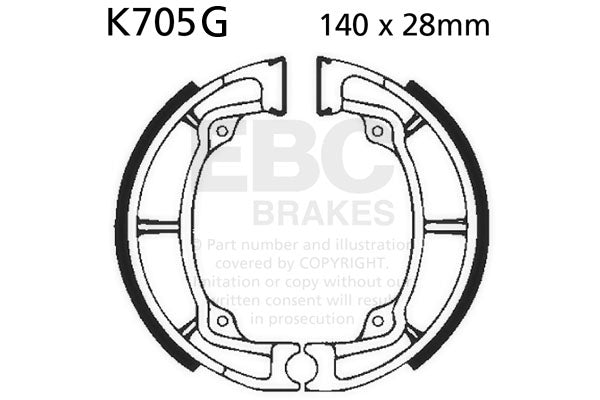 EBC - EBC Grooved Brake Shoe Set (K705G)