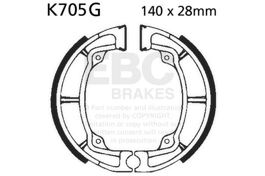 EBC - EBC Grooved Brake Shoe Set (K705G)