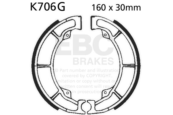 EBC - EBC Grooved Brake Shoe Set (K706G)