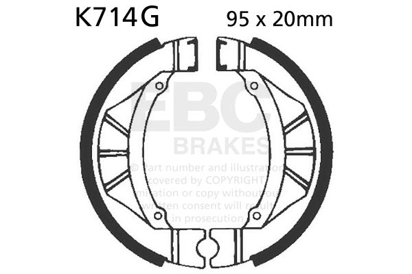 EBC - EBC Grooved Brake Shoe Set (K714G)