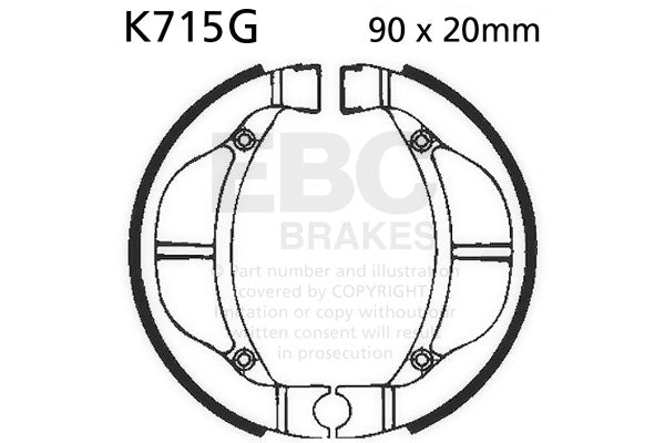 EBC - EBC Grooved Brake Shoe Set (K715G)