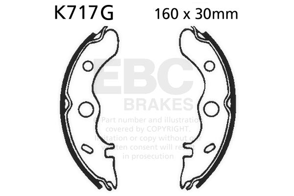 EBC - EBC Grooved Brake Shoe Set (K717G)