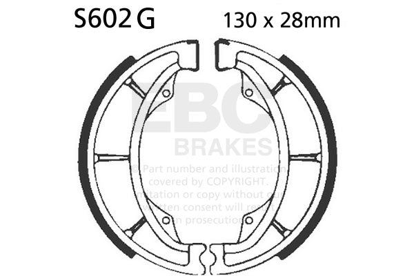 EBC - EBC Grooved Brake Shoe Set (S602G)