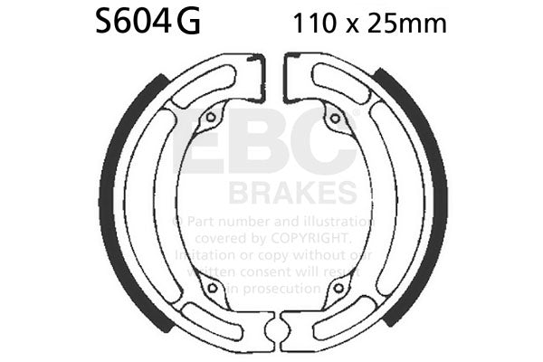 EBC - EBC Grooved Brake Shoe Set (S604G)