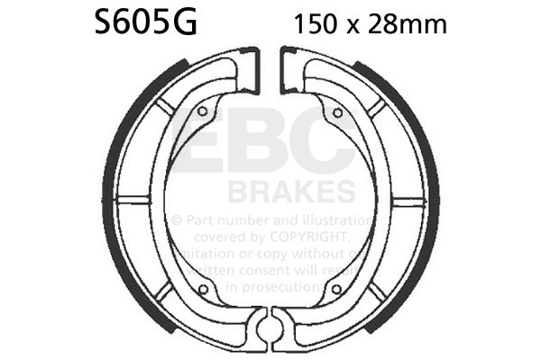 EBC - EBC Grooved Brake Shoe Set (S605G)