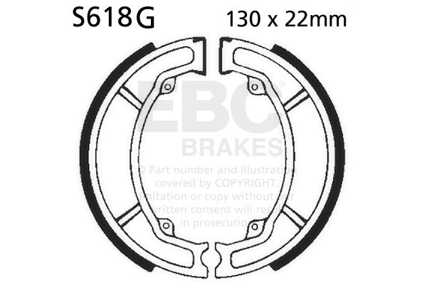 EBC - EBC Grooved Brake Shoe Set (S618G)