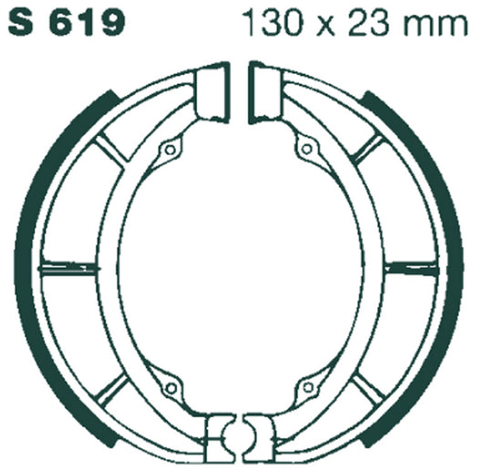 EBC - EBC Grooved Brake Shoe Set (S619G)