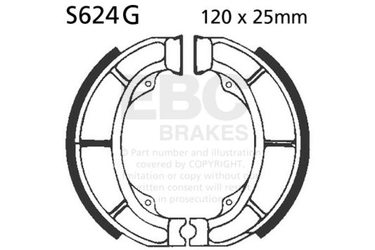 EBC - EBC Grooved Brake Shoe Set (S624G)