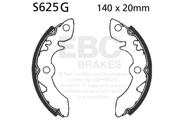 EBC - EBC Grooved Brake Shoe Set (S625G)