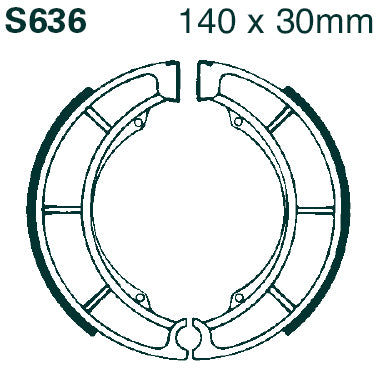 EBC - EBC Grooved Brake Shoe Set (S636G)