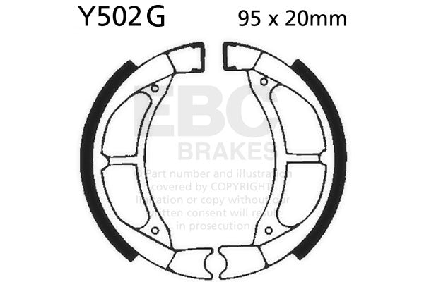 EBC - EBC Grooved Brake Shoe Set (Y502G)