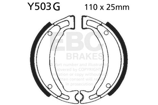 EBC - EBC Grooved Brake Shoe Set (Y503G)