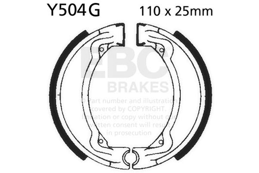 EBC - EBC Grooved Brake Shoe Set (Y504G)