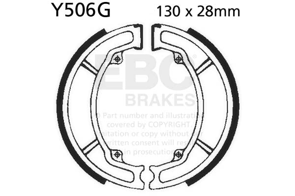 EBC - EBC Grooved Brake Shoe Set (Y506G)