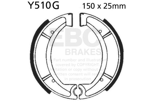 EBC - EBC Grooved Brake Shoe Set (Y510G)