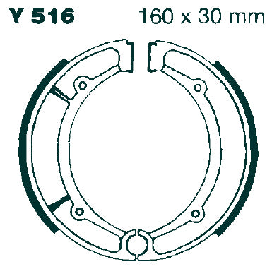 EBC - EBC Grooved Brake Shoe Set (Y516G)