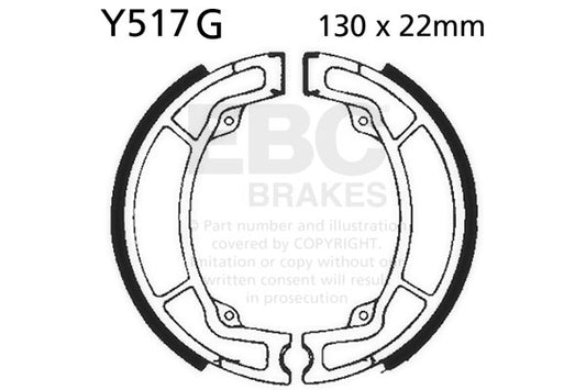 EBC - EBC Grooved Brake Shoe Set (Y517G)