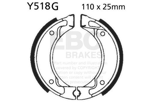 EBC - EBC Grooved Brake Shoe Set (Y518G)