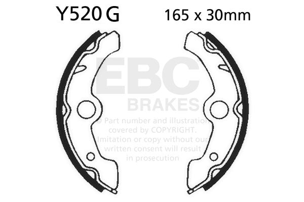 EBC - EBC Grooved Brake Shoe Set (Y520G)