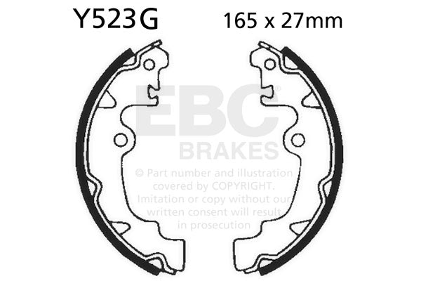 EBC - EBC Grooved Brake Shoe Set (Y523G)