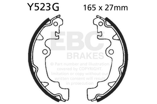 EBC - EBC Grooved Brake Shoe Set (Y523G)