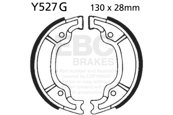 EBC - EBC Grooved Brake Shoe Set (Y527G)