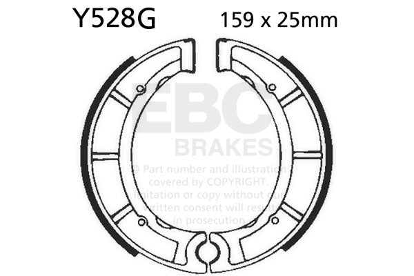 EBC - EBC Grooved Brake Shoe Set (Y528G)