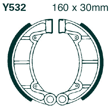 EBC - EBC Grooved Brake Shoe Set (Y532G)