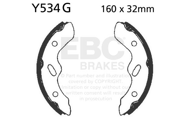 EBC - EBC Grooved Brake Shoe Set (Y534G)