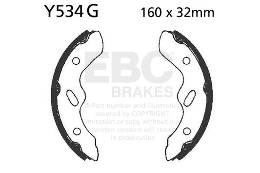 EBC - EBC Grooved Brake Shoe Set (Y534G)